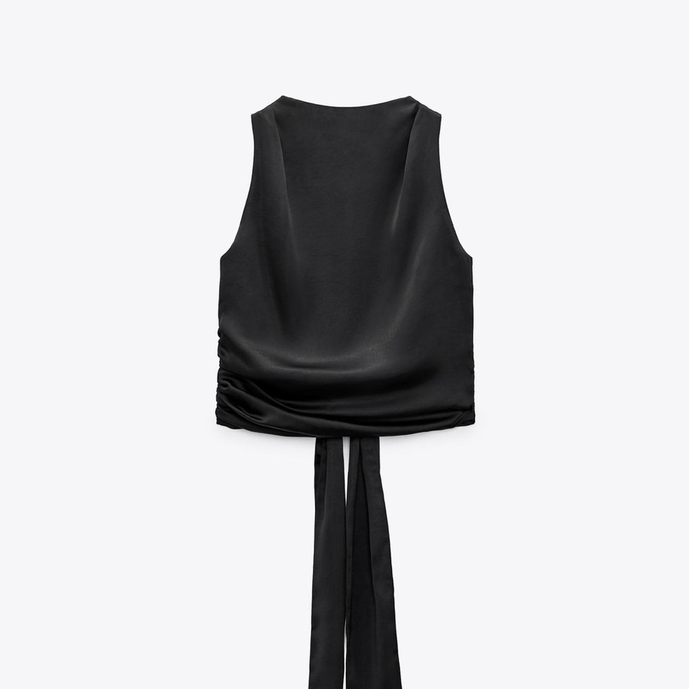 Zara Open Back Satin Top